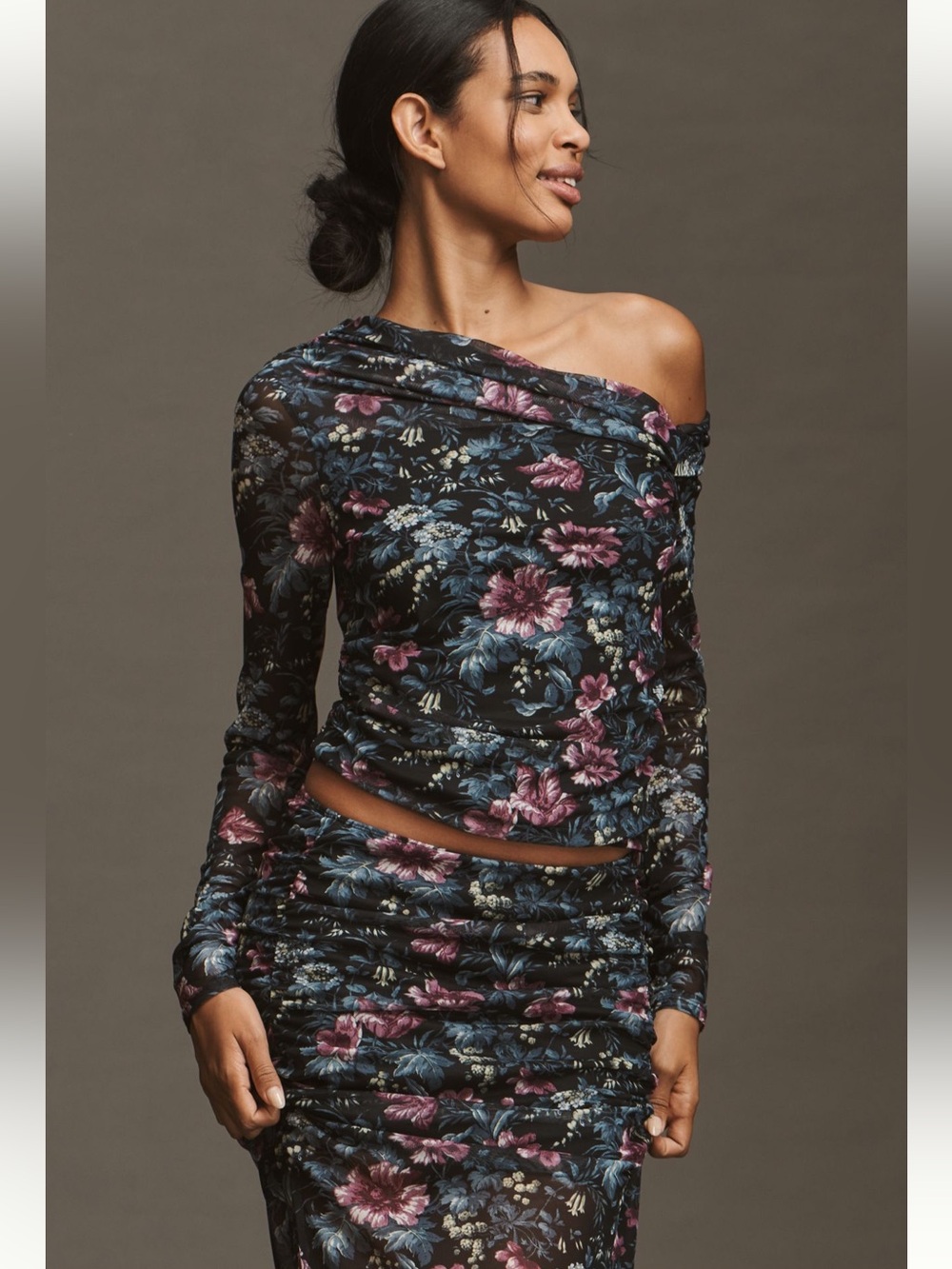 Anthropologie Mesh Asymmetric Long Sleeve Top - Size S - BNWT